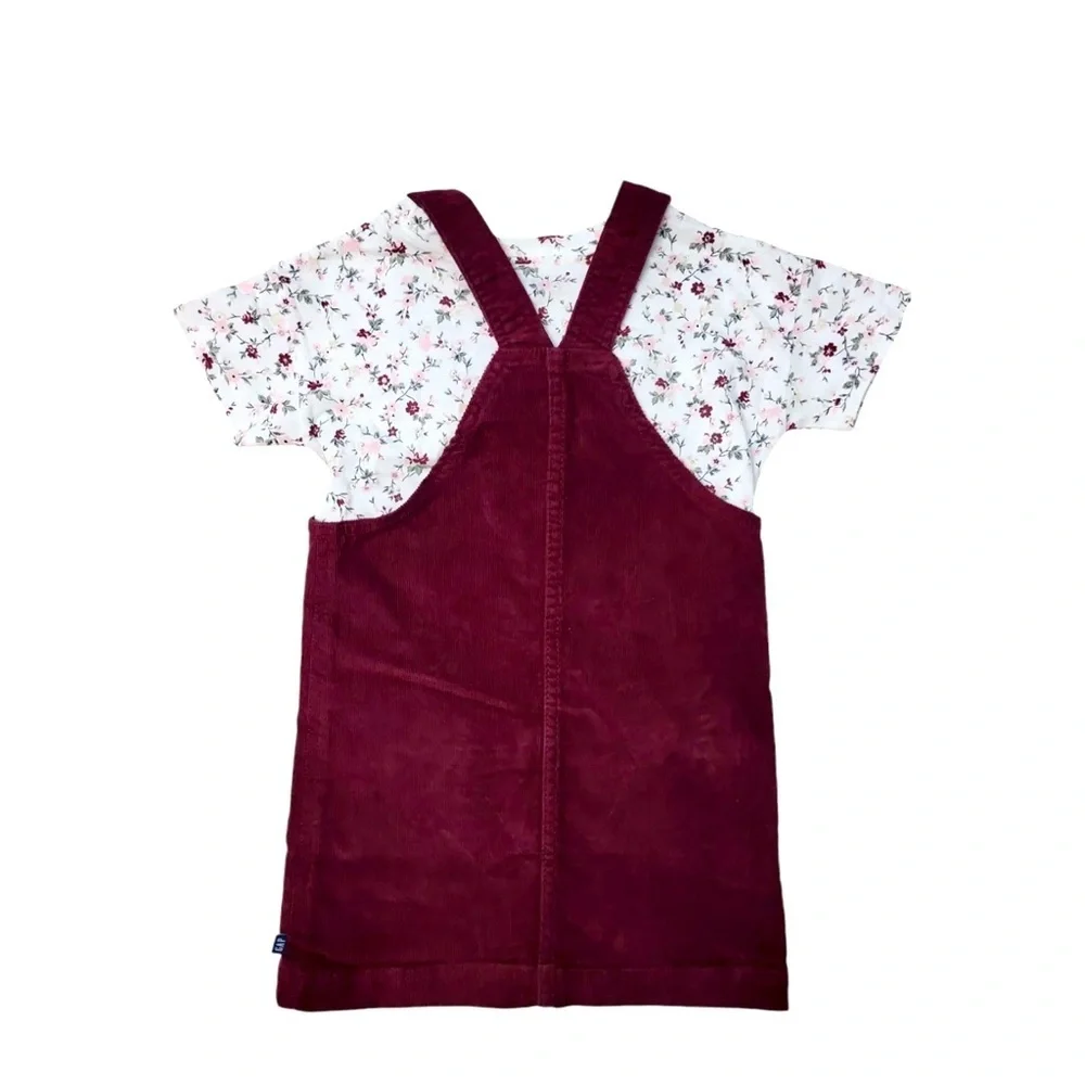 Gap Kids- Windsor Red Corduroy Skirtall Dress With Chest Pocket and Adj Straps.